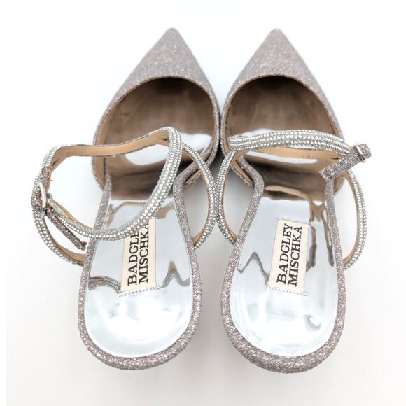 Badgley Mischka Kamilah Womens Pointed Toe Stiletto Heels Silver Size US9.5 EU40 - Picture 5 of 11